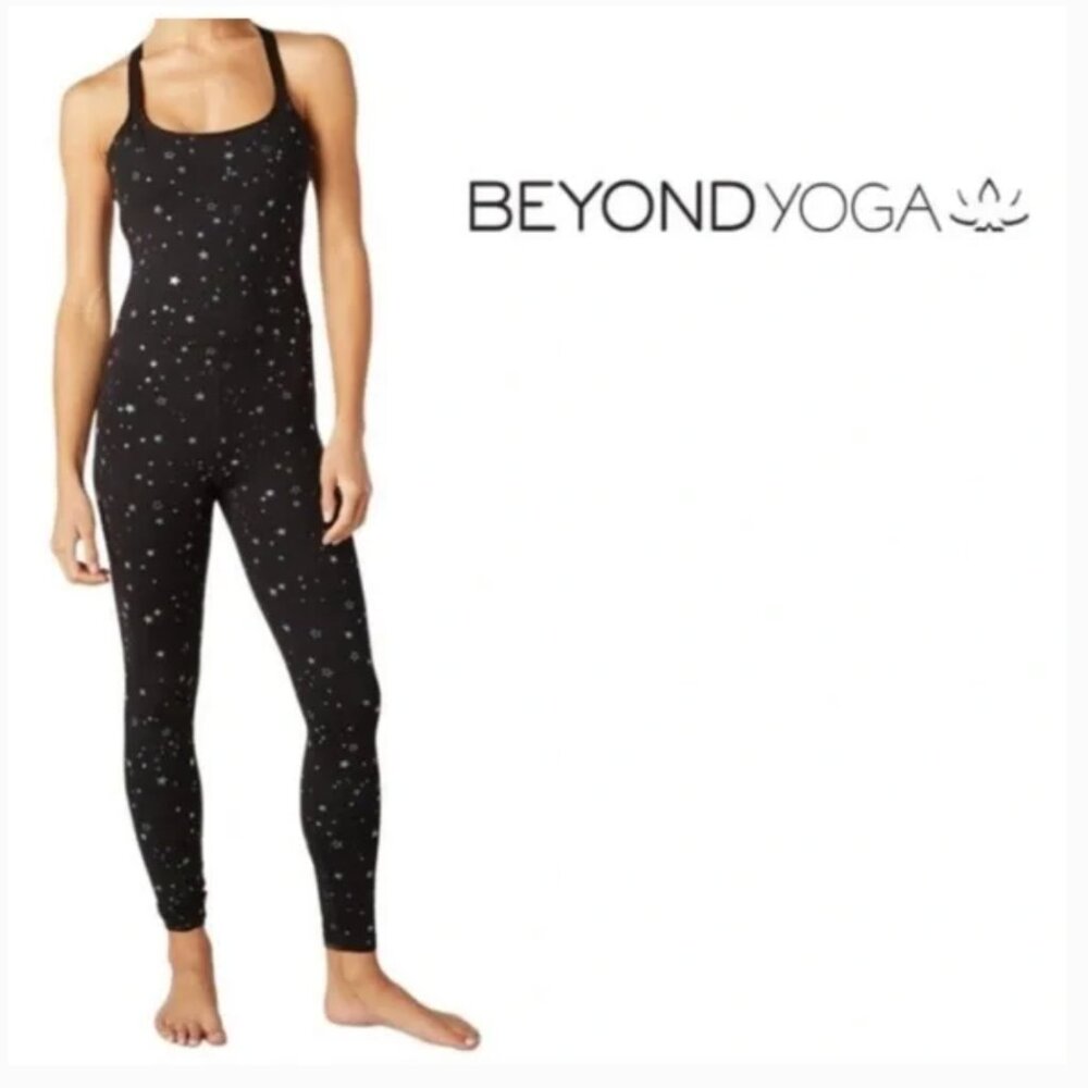 Beyond Yoga Black Star Print Jumpsuit - Picture 7 of 7